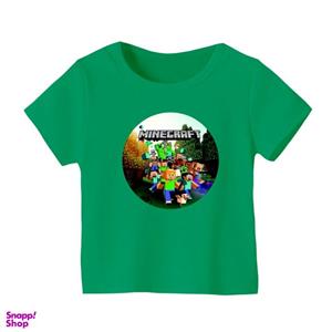 تی شرت آستین کوتاه بچگانه مدل ماینکرفت کد 2 رنگ سبز