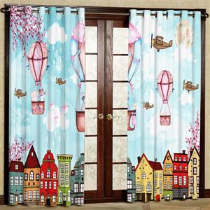 پرده بارمان دکور طرح کودک مدل هازان پانچی کد 37-2536 W سایز 140x280 سانتی متر