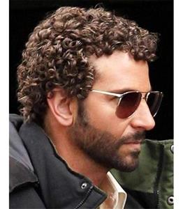 کلاه گیس (پوستیژ) مردانه فرفری افرو کوتاه قهو ه ای Mens Afro Curly Wig