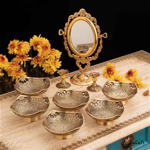 ست هفت سین برنجی طلایی کد 082