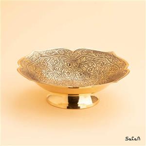 شیرینی خوری کوچک برنجی طلایی مدل ارکیده 