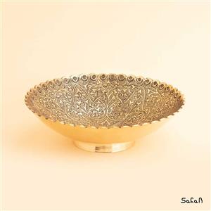 شیرینی خوری برنجی طلایی نیلوفر 