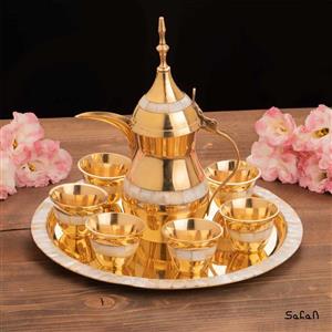 ست پذیرایی برنجی و صدفی طلایی کد 154-5106