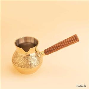 قهوه جوش برنجی طلایی بدون در مدل هل سایز 2