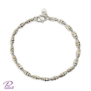 دستبند نقره ویت کد B2147 با روکش طلا سفید 