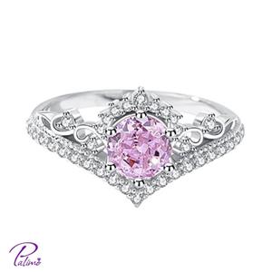 انگشتر نقره تاج پرنسس کد R2108 با روکش طلای سفید 