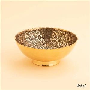 کاسه برنجی طلایی طرح تاج مدل گل