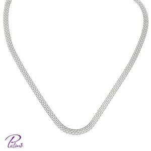 گردنبند نقره بیزمارک کد N2148 با روکش طلای سفید