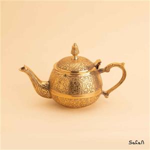 قوری برنجی طلایی طرح طاووس مدل طیلا سایز 1
