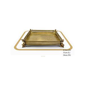 سینی پذیرایی برنجی مستطیل چهار فرشته 43276