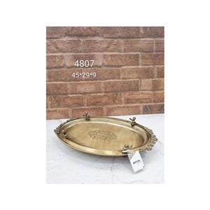 سینی، دیس پذیرایی برنجی فرشته دار 4807