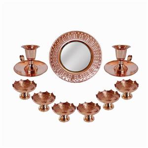 ست هفت سین 9 تکه مسی مدل کنگره ای کد ZH223.33