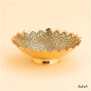 کاسه برنجی طلایی مدل بنفشه کد 3172