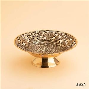 کاسه برنجی آنتیک مشبک مدل گل برجسته کد محصول 17516
