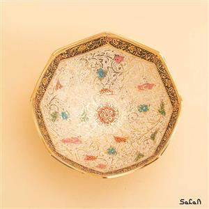 کاسه برنجی میناکاری مدل گل درهم کد 5250-03