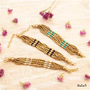 دستبند برنجی منجوق زنانه کد  11260-010