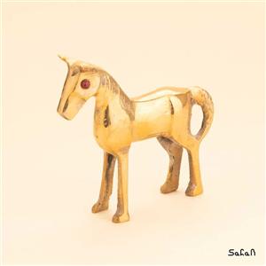 مجسمه برنجی طلایی مدل اسب ساده کد  6421