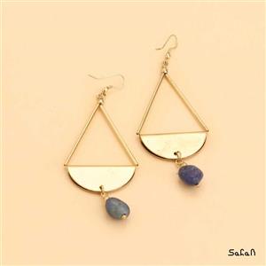گوشواره سنگی لوستری هندی رنگی کد 11711-07