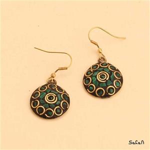 گوشواره زنانه هندی قلاب دار سنگی رنگی کد  11505-10