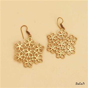 گوشواره  زنانه هندی قلاب دار گل تخته ایی کد  11490-06