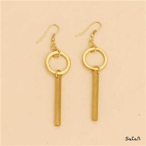 گوشواره هندی برنجی منگوله دار حلقه ایی زنانه کد  11715-09