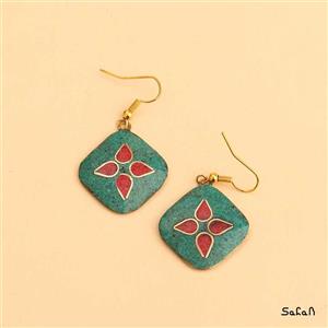 گوشواره هندی برنجی سنگی کد  زنانه 11503-09