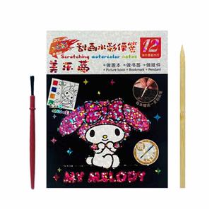 دفتر نقاشی 10 برگ مدل زغالی و آبرنگی ملودی به همراه قلم مو مجموعه 3 عددی