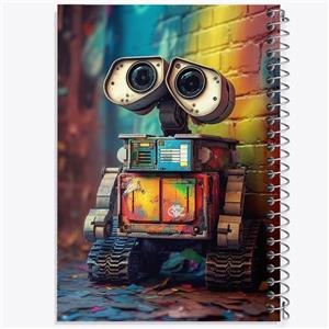دفتر ژورنال نویسی 50 برگ خندالو مدل نقطه ای طرح وال ای (WALL-E) کد F1961