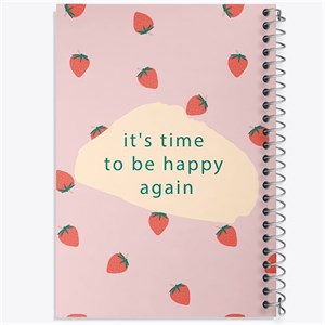 دفتر ژورنال نویسی 50 برگ خندالو مدل نقطه ای طرح IT Is Time To Be Happy Again کد N362