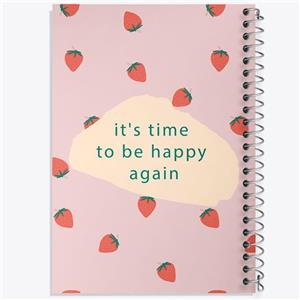 دفتر ژورنال نویسی 50 برگ خندالو مدل نقطه ای طرح IT Is Time To Be Happy Again کد N362