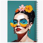 دفتر ژورنال نویسی 50 برگ خندالو مدل نقطه ای طرح فریدا کالو (Frida Kahlo) کد F1800