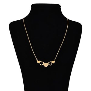 گردنبند طلا 18 عیار زنانه ماهک مدل MM0357 طرح پنج قلب Maahak MM0357 Gold Necklace