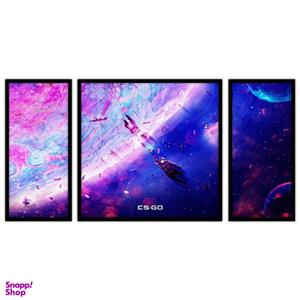تابلو بکلیت طرح گیمینگ کهکشان و فضا مدل B-bu3497 مجموعه 3 عددی