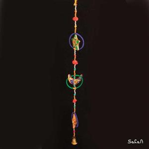 آویز برنجی و پارچه هندی کد  6233-10
