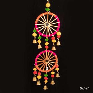 آویز برنجی و پارچه هندی چرخ کد  6228-02