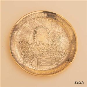 بشقاب برنجی دیوارکوب هندی مدل ارکیده کد  1156