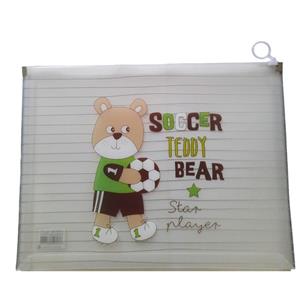 پوشه مدل زیپ دار طرح خرس فوتبالیست