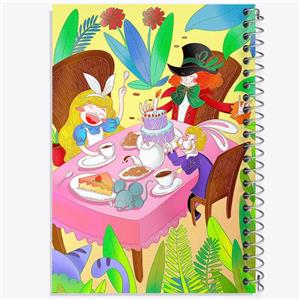 دفتر ژورنال نویسی 50 برگ خندالو مدل نقطه ای طرح آلیس در سرزمین عجایب کد F1