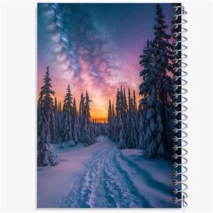 دفتر ژورنال نویسی 50 برگ خندالو مدل نقطه ای طرح جنگل برفی کد F1392