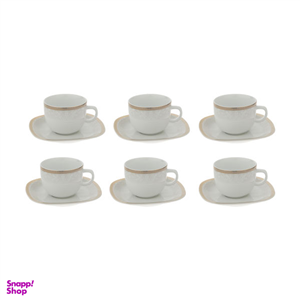 سرویس چای خوری 12 پارچه چینی زرین ایران طرح ریوا کد 100