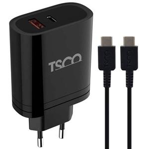شارژر  فست شارژ TSCO TTC 66 2Port QC3.0 PD 3A 38W Type-C