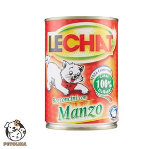 غذای گربه لچت (Lechat)  وزن 820 گرم با طعم گوشت گاو