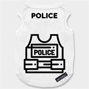لباس سگ و گربه طرح Waistcoat Police سایز XL