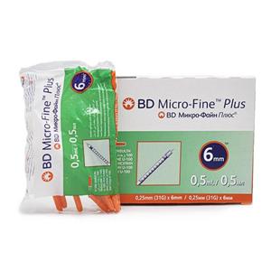 سرنگ انسولین نیم سی ‌سی گیج ۳۱ BD