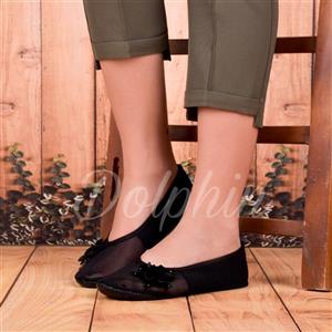 پاپوش زنانه دوتیکه توری ساده کد 125