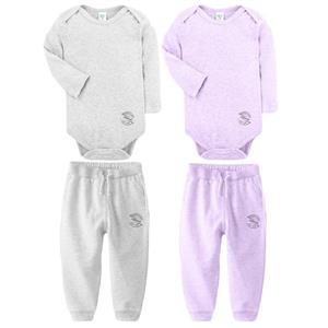 ست بادی و شلوار نوزادی نیل کوک مدل Dual Lilac مجموعه 2 عددی