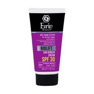 کرم ضد آفتاب بدون رنگ اورین  SPF 30 مدل biolift ‌مناسب انواع پوست حجم 50 میلی‌لیتر