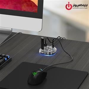 هاب هفت پورت یو اس بی شفاف رومیزی اریکو مدل H7U-U3 ORICO 7Port USB3.0 Transparent HUB 