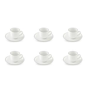 ست فنجان و نعلبکی 12 پارچه قهوه خوری چینی زرین ایران مدل ایتالیا 6 سمن درجه عالی\t