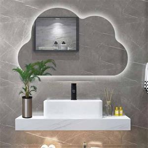 آینه الف مدل بک لایت طرح ابر کد BA-70-50